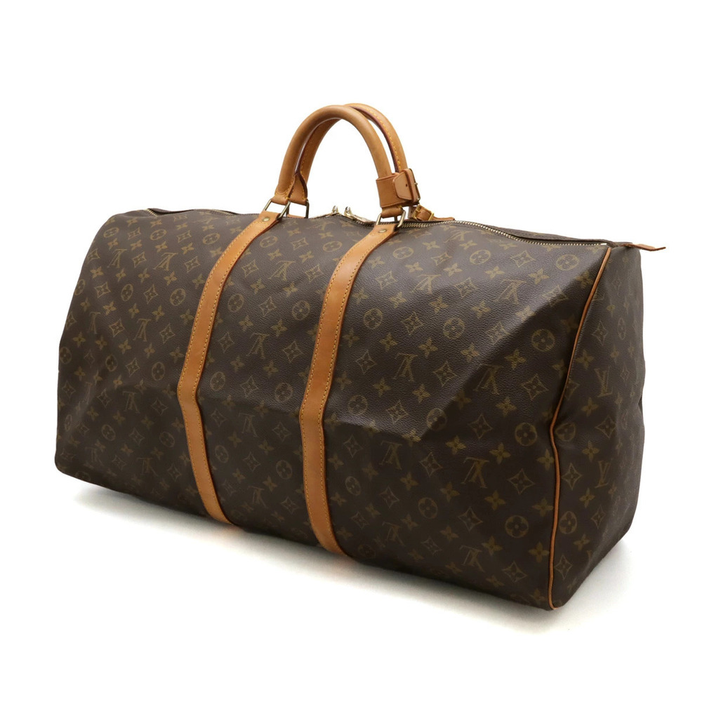 Louis Vuitton Monogram Boston Keepall Travel Bag Handbag Brown